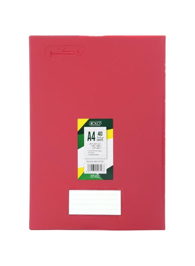 ROCO 40-Sheets A4 Neon Notebook Red - Image 2