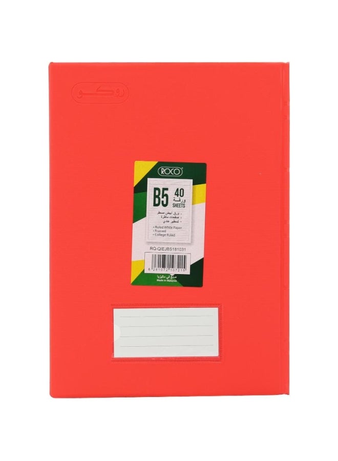 ROCO 40-Sheets Lined B5 Notebook Red - Image 2