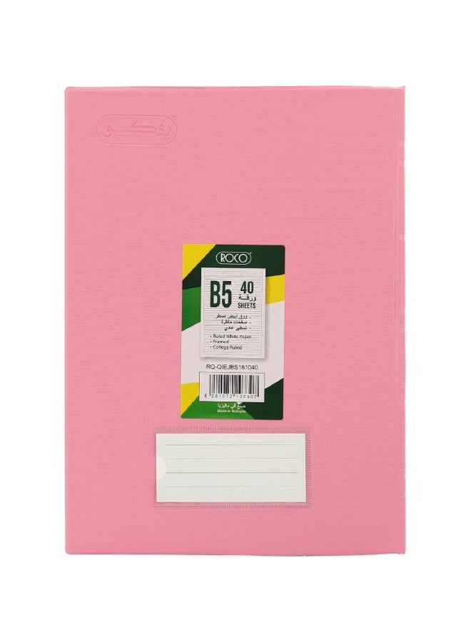 روكو دفتر ملاحظات مسطر مقاس B5 مكون من 40 ورقة وردي - Image 2