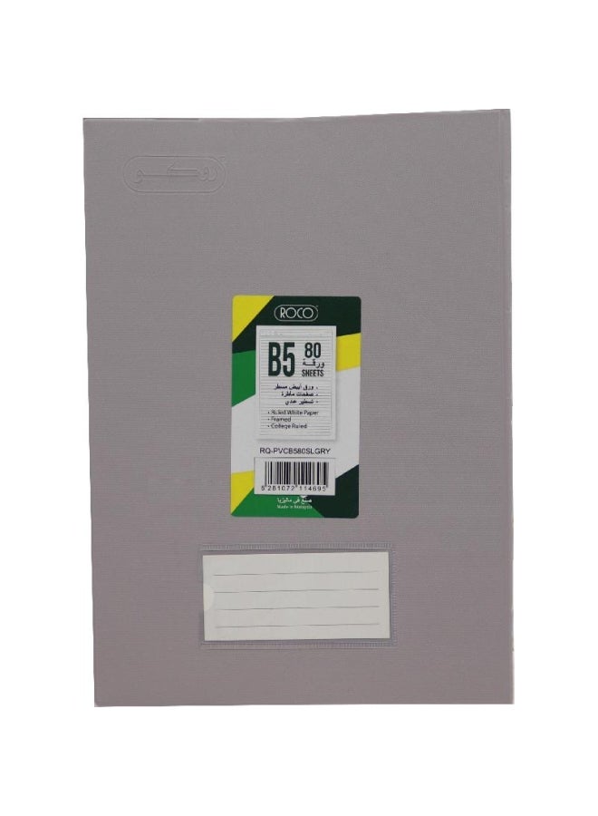 ROCO Notebook B5 80 Sheets Lined Light Grey - Image 1