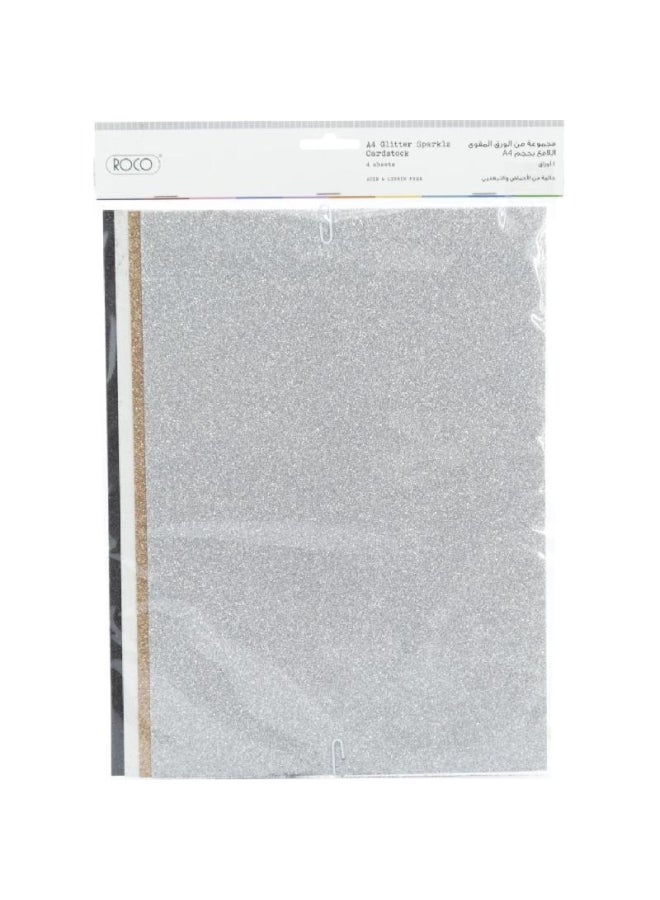 ROCO 4-Piece A4 Glitter Paper Pad - Image 1