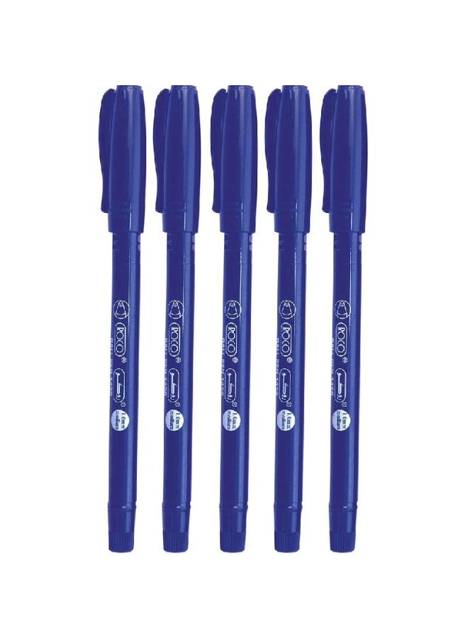 ROCO 5-Piece Dry Ink Ballpoint Pen Blue - Image 1