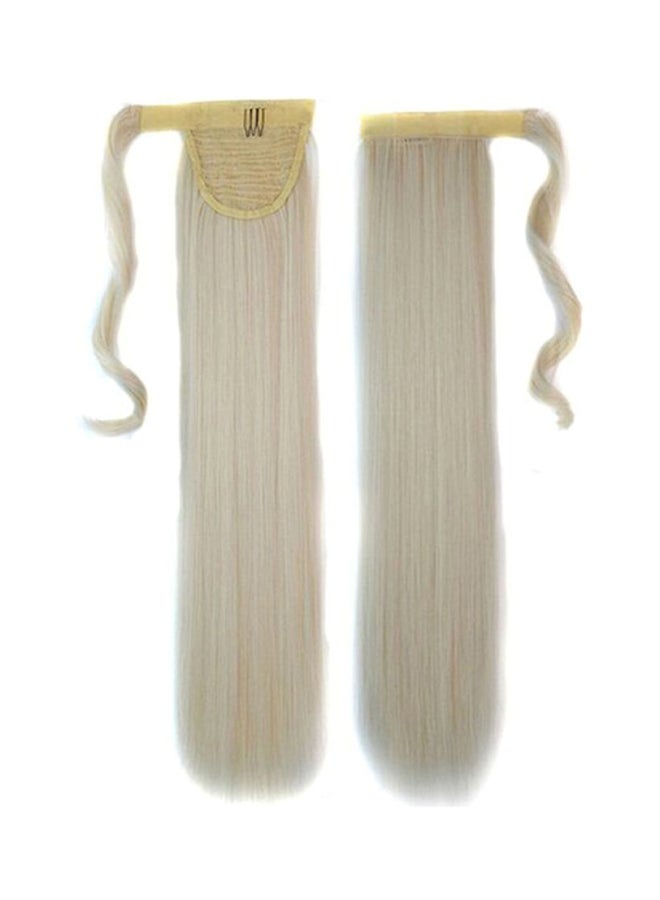 Voberry Straight Pony Tail Wig White 55x11x1cm - Image 2