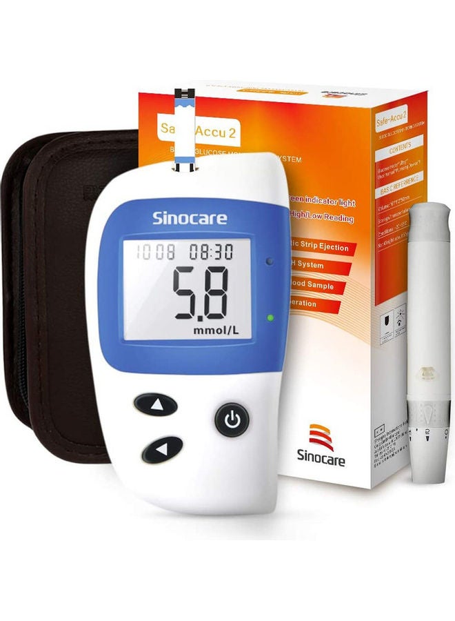 SINOCARE - Safe Accu2 Blood Glucose Monitoring System With 50 Test Strips And Lancets - Image 1