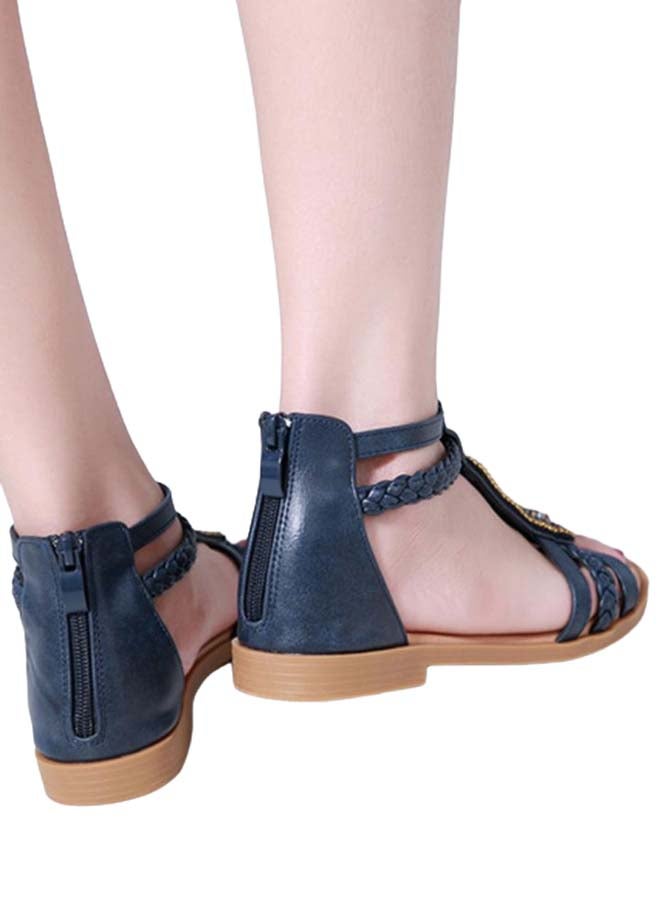 Beauenty Full Zip Flat Sandals Blue  - Image 2