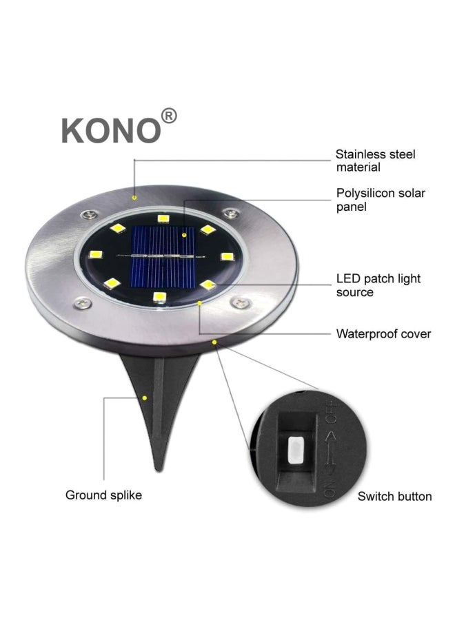 Beauenty 4 Pack 8 LED Garden Pathway Outdoor In-Ground Lights White 12x13centimeter - Image 4