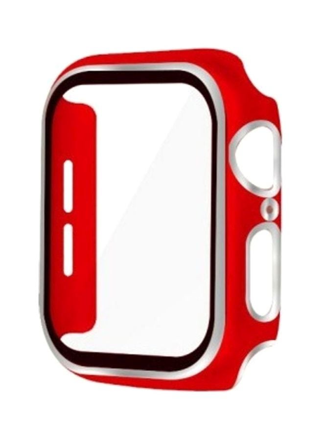 MARGOUN Protective Case Cover for Apple Watch 44mm Red/Clear/Silver - Image 1