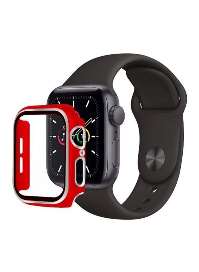 MARGOUN Protective Case Cover for Apple Watch 44mm Red/Clear/Silver - Image 2