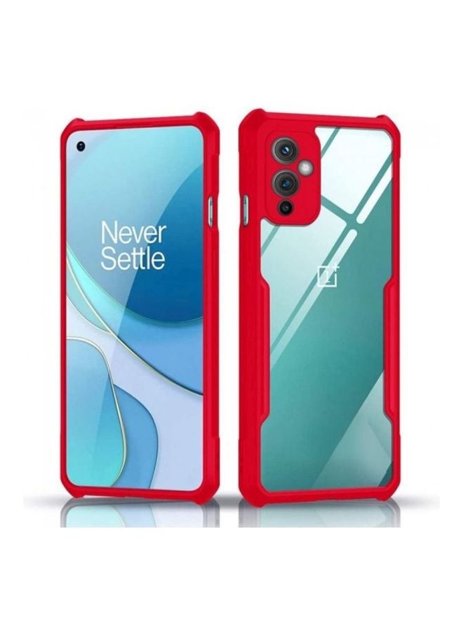 MARGOUN Protective Case Cover For OnePlus 9 Red/Clear - Image 2