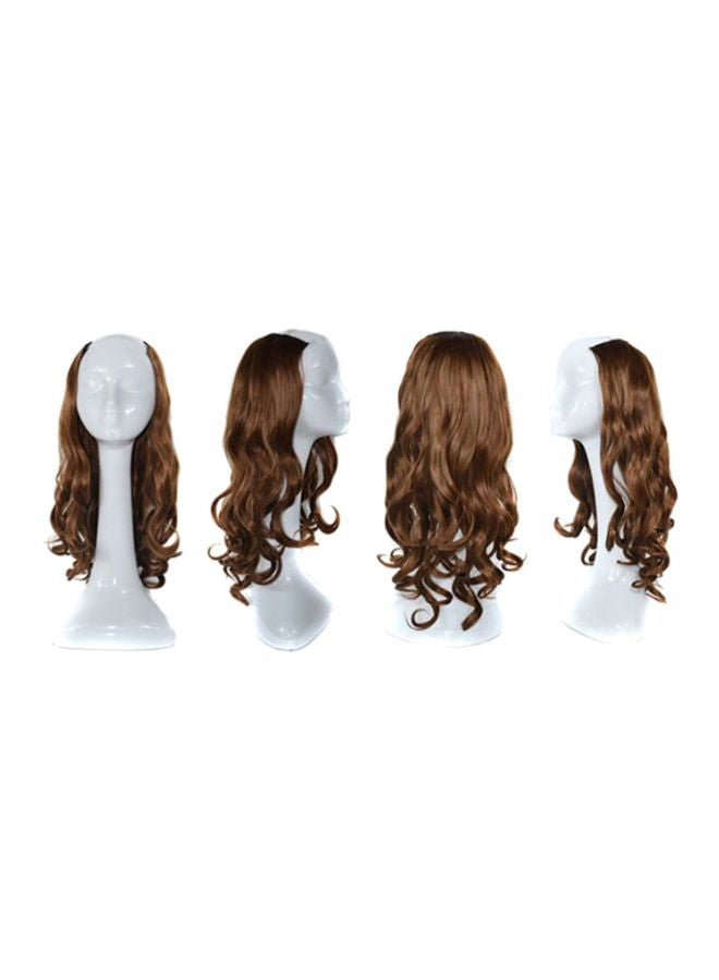 Voberry Synthetic Curls Weft Hair Wig Brown 30x20x5cm