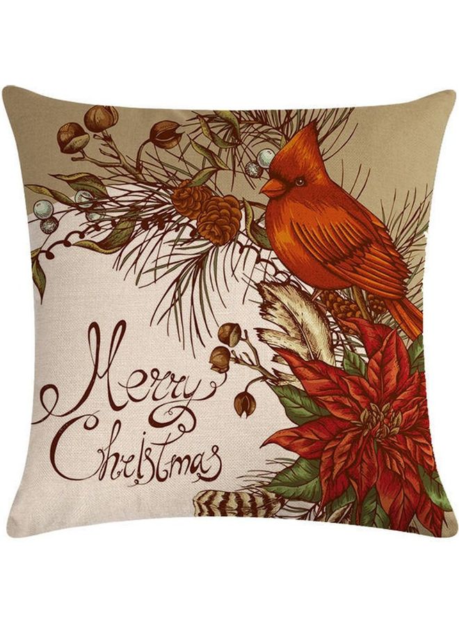 Bird Printed Cushion Cover Multicolour 45x45cm