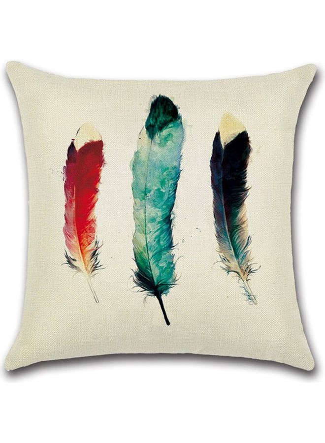 Printed Cotton Cushion Cover Multicolour 25x25cm - Image 1