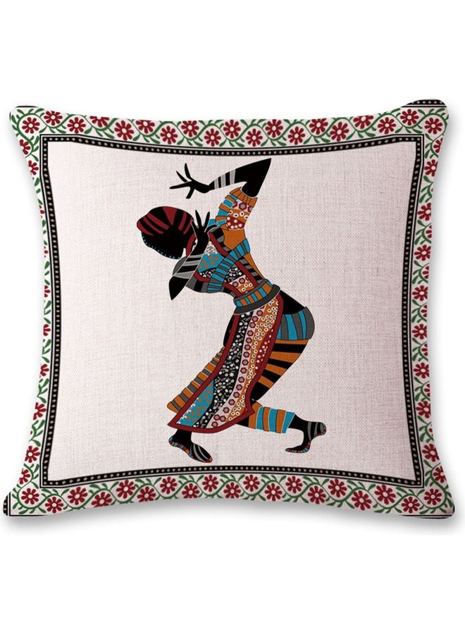 Woman Dancing Printed Cushion Cover Multicolour