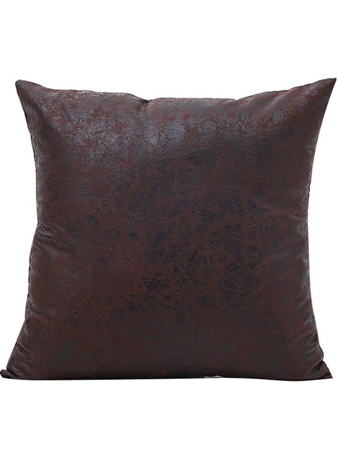 Leather Cushion Cover Brown 20x20cm