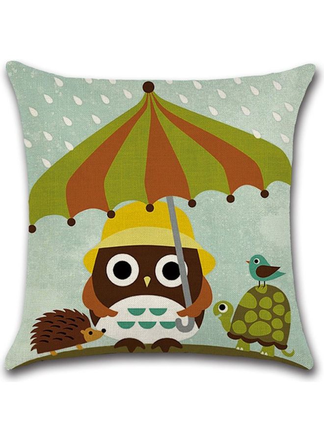 Printed Cotton Cushion Cover Multicolour 25x25cm - Image 1
