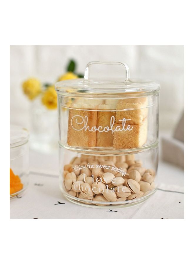 Glass Bowl Storage With Lid Clear 250ml