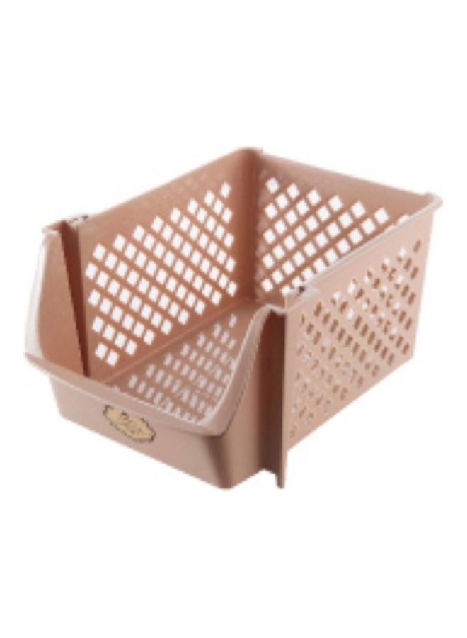 Plastic Kitchen Multi  Storage Basket Beige 37x25x17.5cm