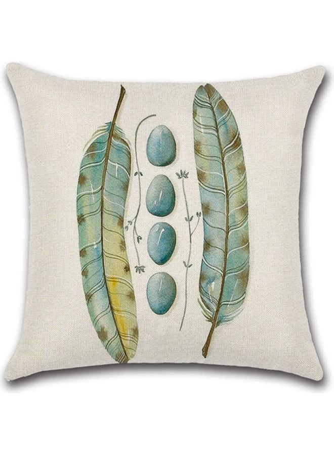 Printed Cotton Cushion Cover Multicolour 25x25cm - Image 1
