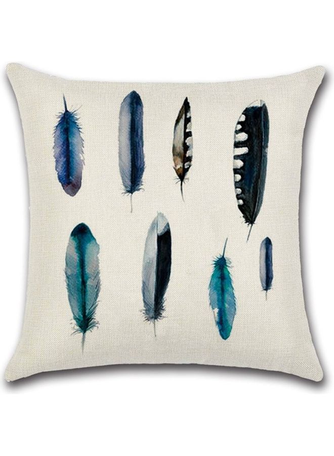 Printed Cotton Cushion Cover Multicolour 25x25cm - Image 1