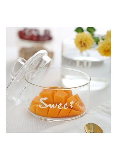 Glass Fruit Storage Bowl With Lid Clear 250ml