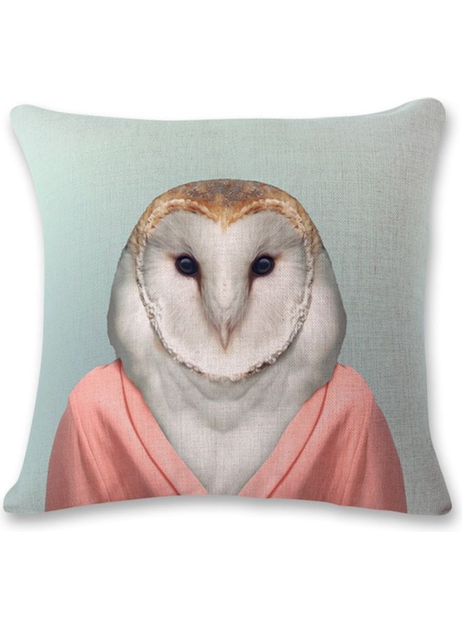Owl Printed Cushion Cover Grey/White/Pink