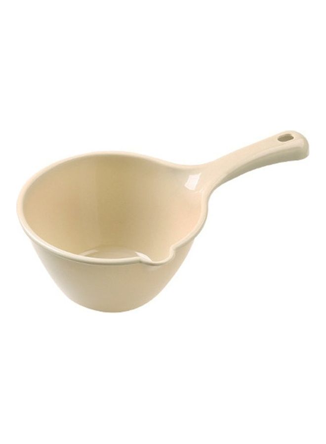 Kitchen Plastic Scoop with Thick Handle Beige 