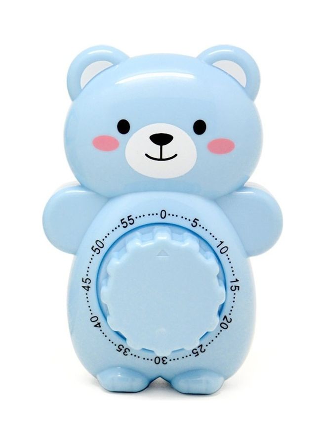 Multifunctional Bear Shaped Mechanical Timer Blue 