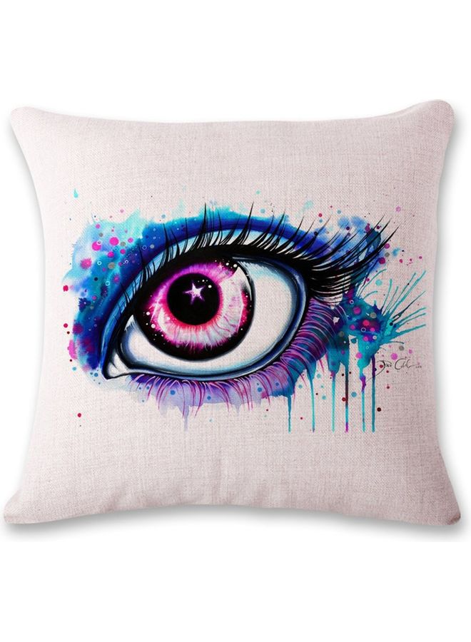 Eye Printed Cushion Cover White/Purple/Blue