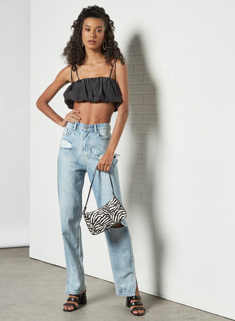 NA-KD Ruffle Detail Crop Top