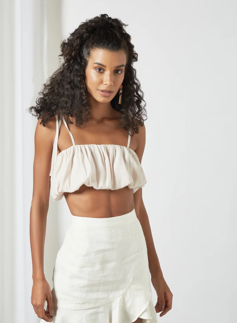 NA-KD Ruffle Detail Crop Top