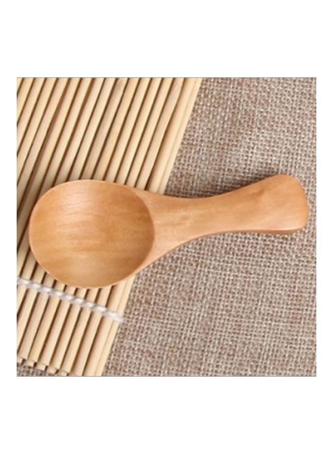 3-Piece Short Handle Wide Mouth Milk Powder Spoon Brown 