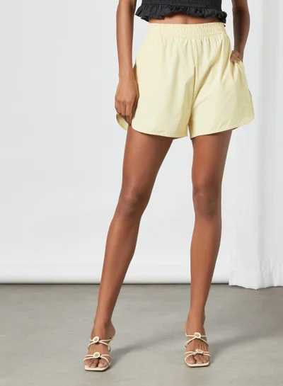 NA-KD High Waist Shorts Yellow