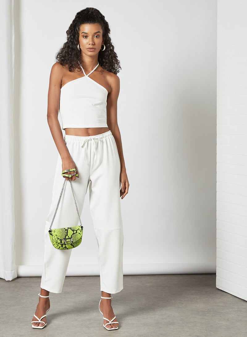 NA-KD - Halter Neck Crop Top White - Image 1