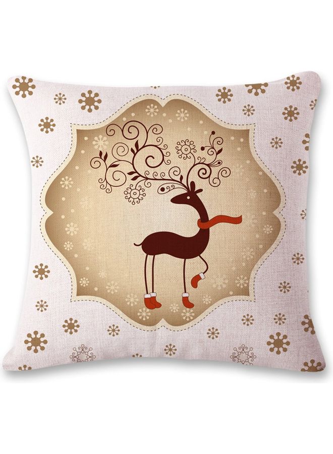 Deer Printed Cushion Cover Multicolour