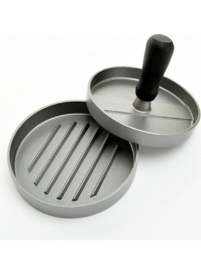 Non-Stick Burger Press with Handle Silver/Black - Image 3