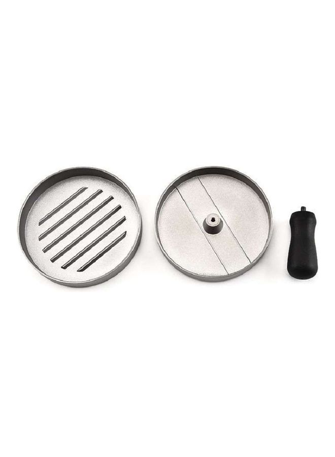 Non-Stick Burger Press with Handle Silver/Black - Image 4