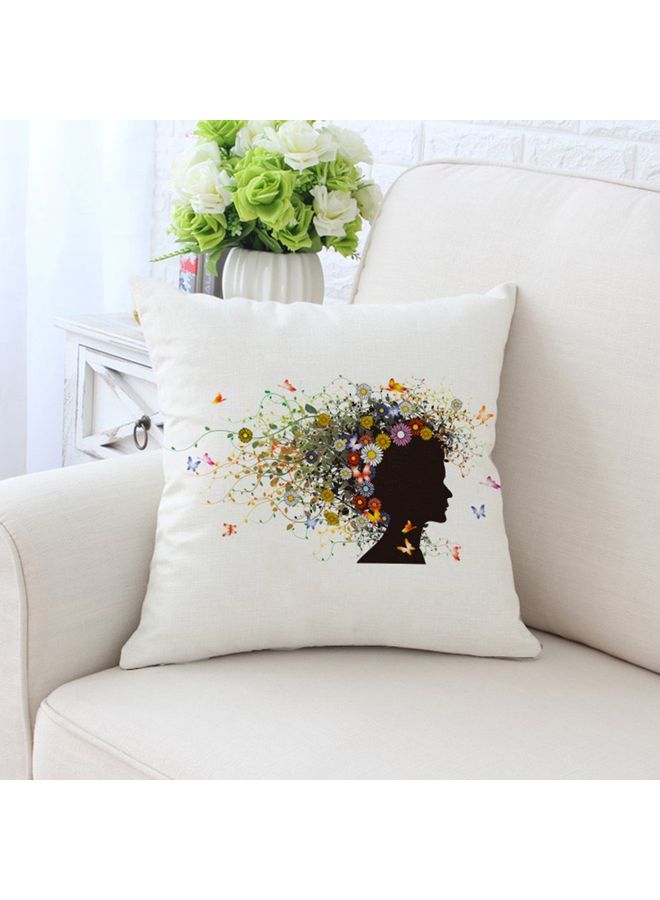Girl Printed Cushion Cover Multicolour
