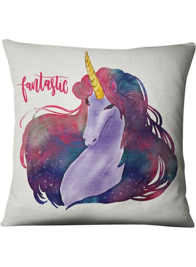 Unicorn Printed Cushion Cover Multicolour