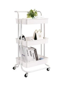 Multifunctional 3-Tier Kitchen Rolling Cart White 17.72x34.25x13.8inch - v1625126917/N48669092A_1