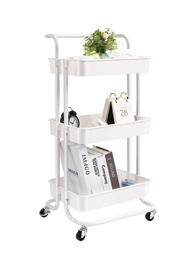 Royal Polar Multifunctional 3-Tier Kitchen Rolling Cart White 17.72x34.25x13.8inch  - Image 1