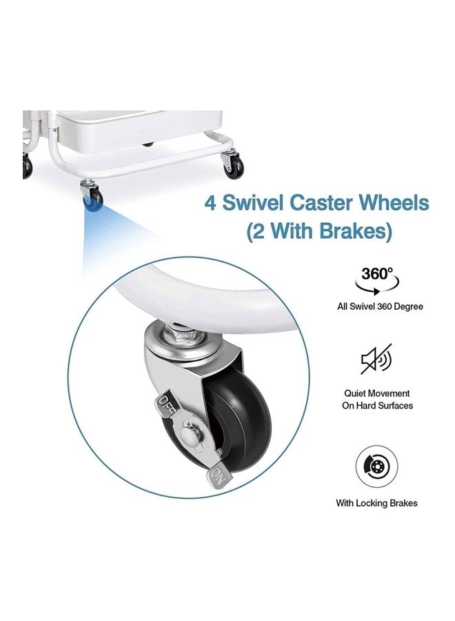 Royal Polar Multifunctional 3-Tier Kitchen Rolling Cart White 17.72x34.25x13.8inch  - Image 3