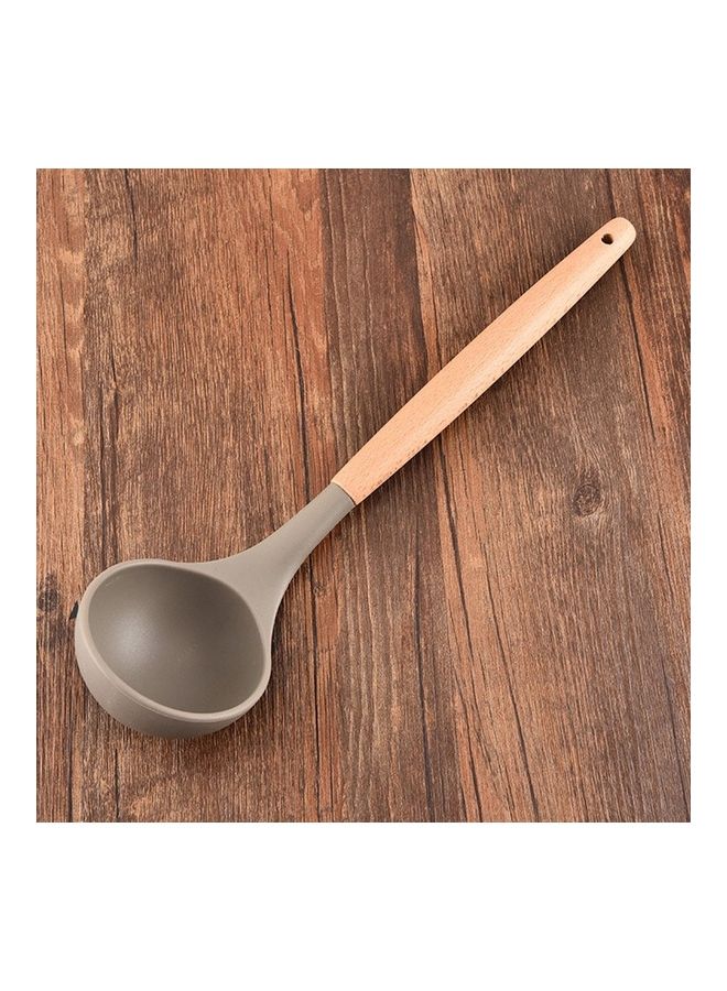 Soup Spoon with Wooden Handle Grey/Beige - Image 2