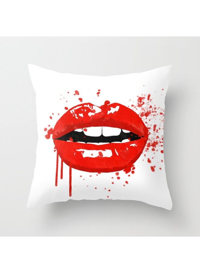 Printed Cushion Cover White/Red