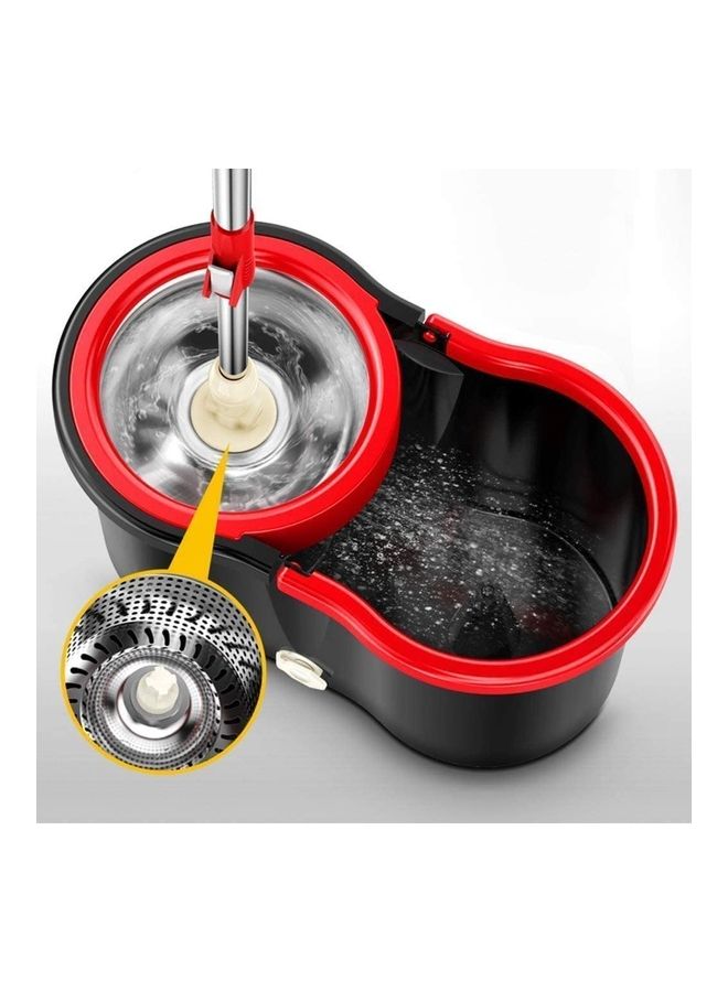 Stainless Steel 360 Degree Spin Mop With Bucket Red  - Image 1