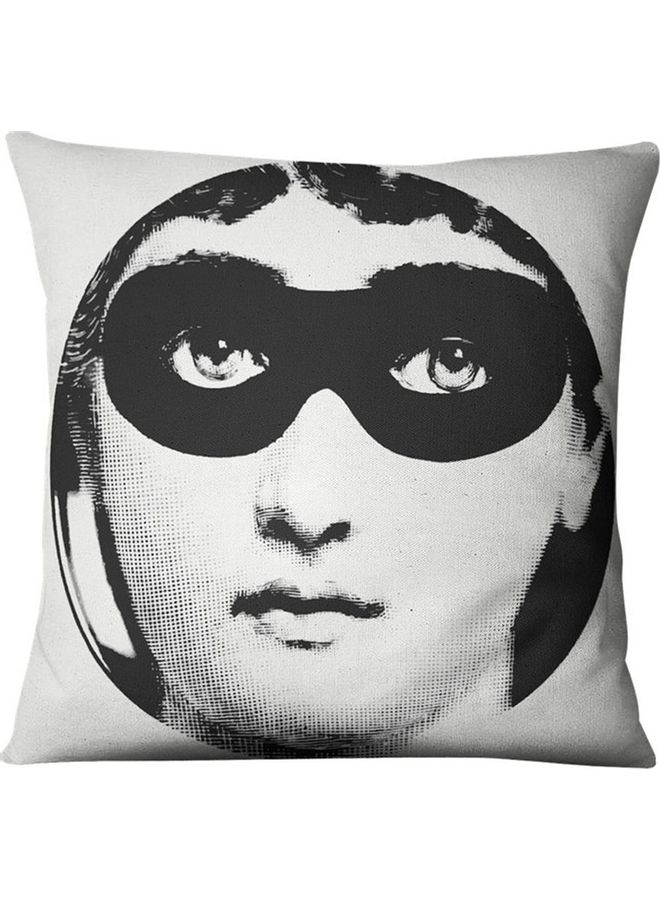 Printed Cushion Cover Grey/White/Black