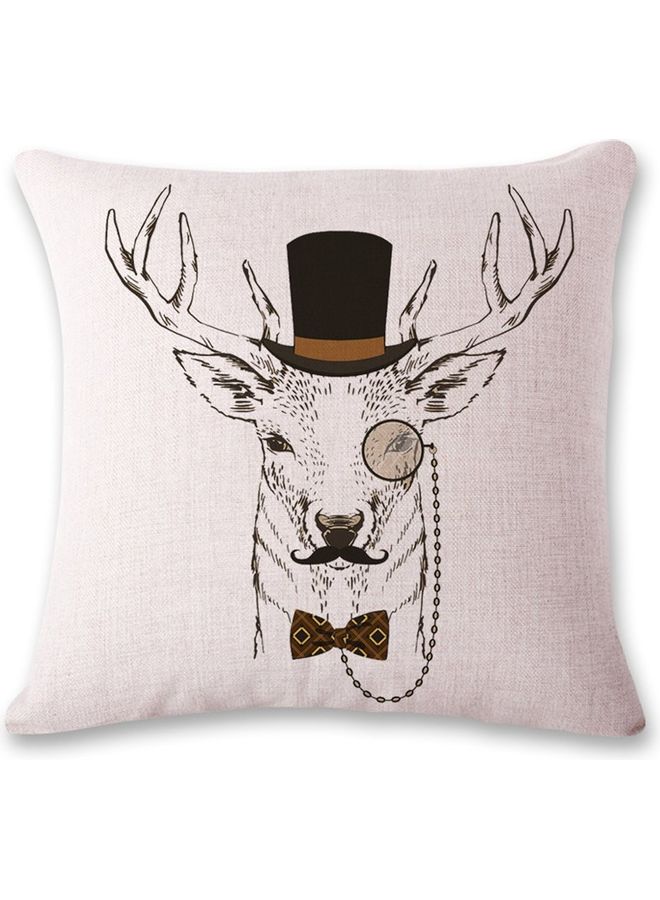 Printed Cushion Cover White/Black/Brown