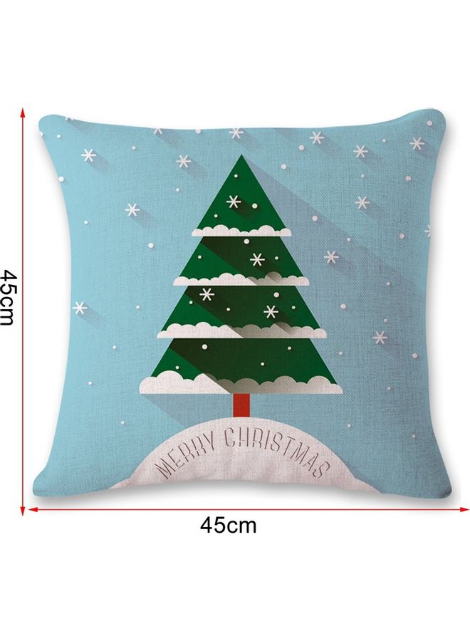 Printed Cushion Cover Blue/Green/White 45x45cm - Image 2