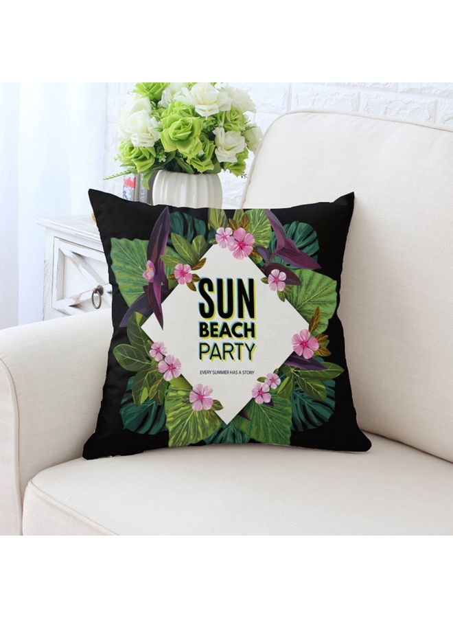 Sun Beach Party Printed Cushion Cover Multicolour