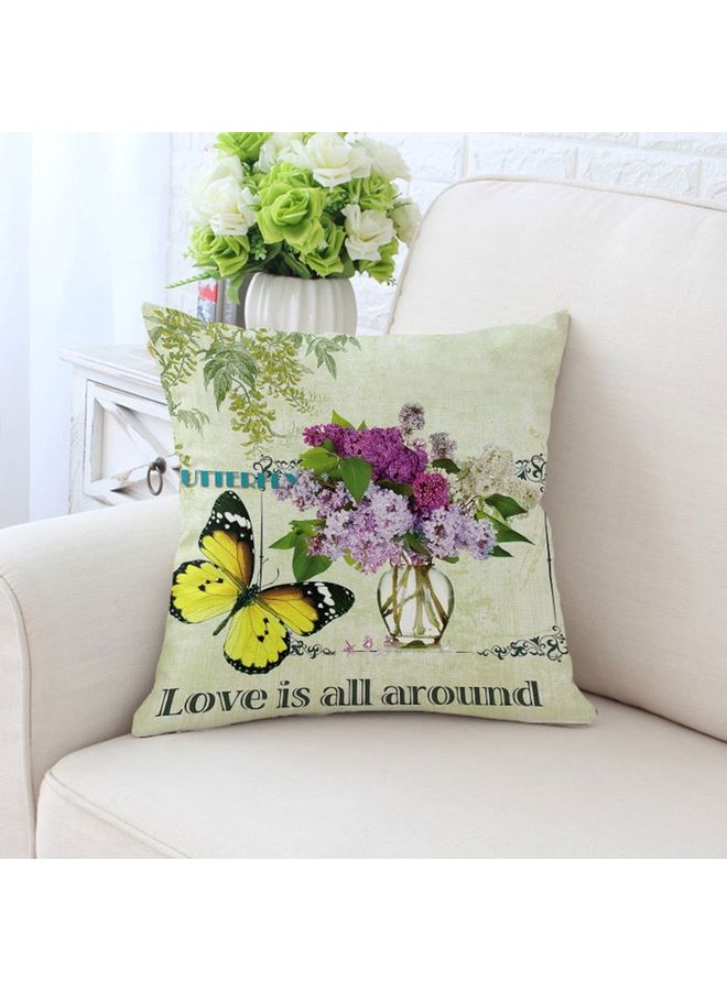 Love Is All Around Printed Cushion Cover Multicolour