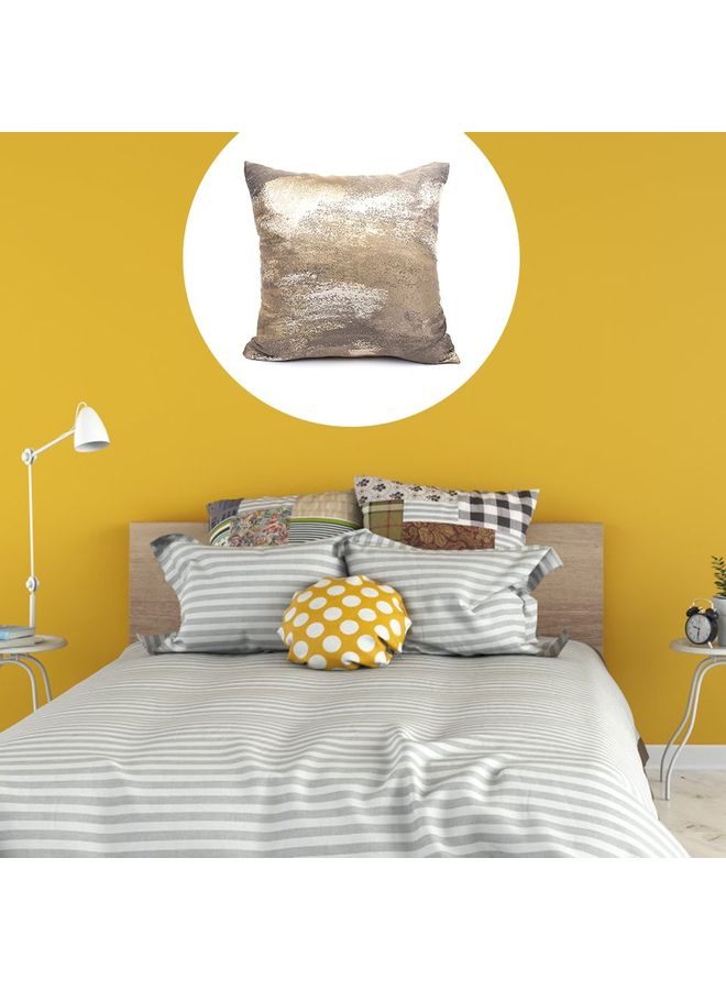 Printed Cotton Cushion Cover Brown 20x20cm - Image 2